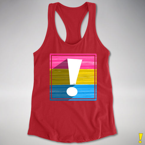 Pansexual Pride Flag Exclamation Point Racerback Tank
